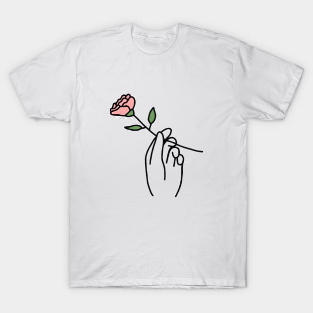 Hand with Rose T-Shirt by Ashleigh Green Studios